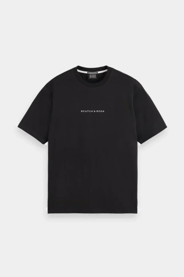 Tees & Tanks-SCOTCH & SODA ESSENTIALS LOGO T-SHIRT BLACK