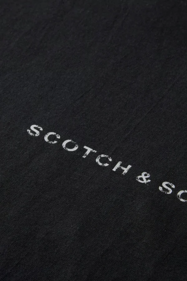 Tees & Tanks-SCOTCH & SODA ESSENTIALS LOGO T-SHIRT BLACK