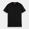 Tees & Tanks-SCOTCH & SODA ESSENTIALS ORGANIC COTTON T-SHIRT BLACK