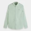 Shirts-SCOTCH & SODA ESSENTIALS ORGANIC OXFORD STRIPE SHIRT SEAFOAM
