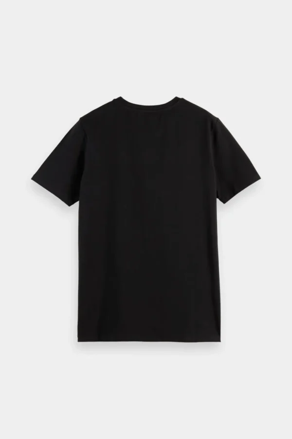 Tees & Tanks-SCOTCH & SODA ESSENTIALS ORGANIC COTTON T-SHIRT BLACK