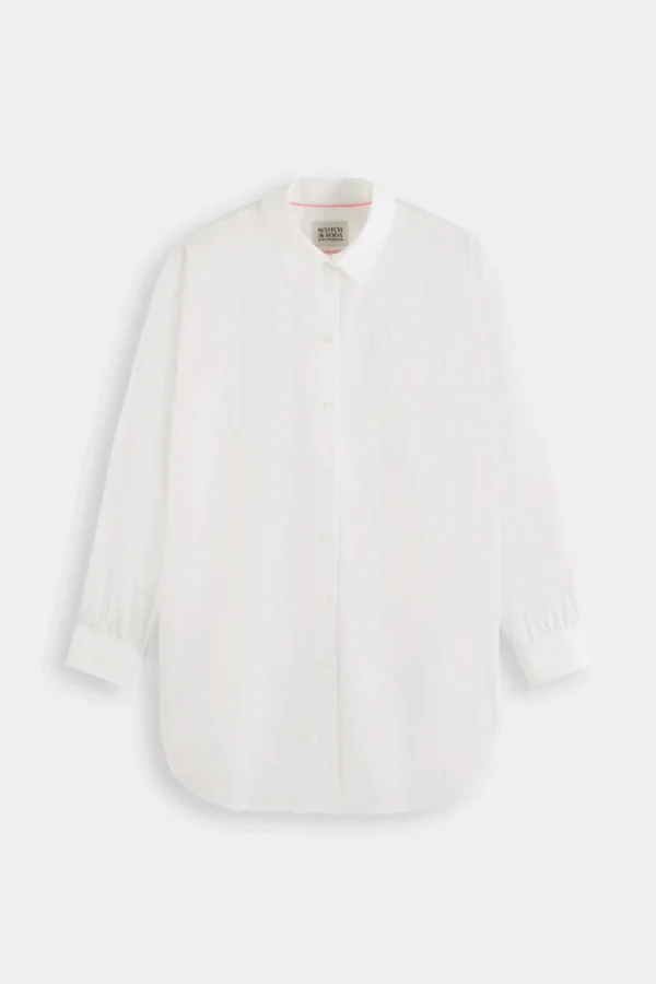 Shirts & Tops-SCOTCH & SODA EXTRA OVERSIZED SHIRT WHITE