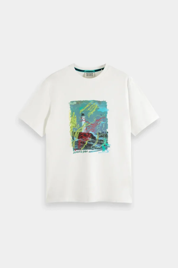 Tees & Tanks-SCOTCH & SODA FRONT ARTWORK T-SHIRT WHITE