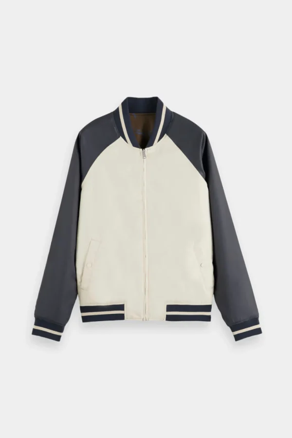 Coats & Jackets-SCOTCH & SODA JACQUARD REVERSIBLE BOMBER JACKET POETRY READING