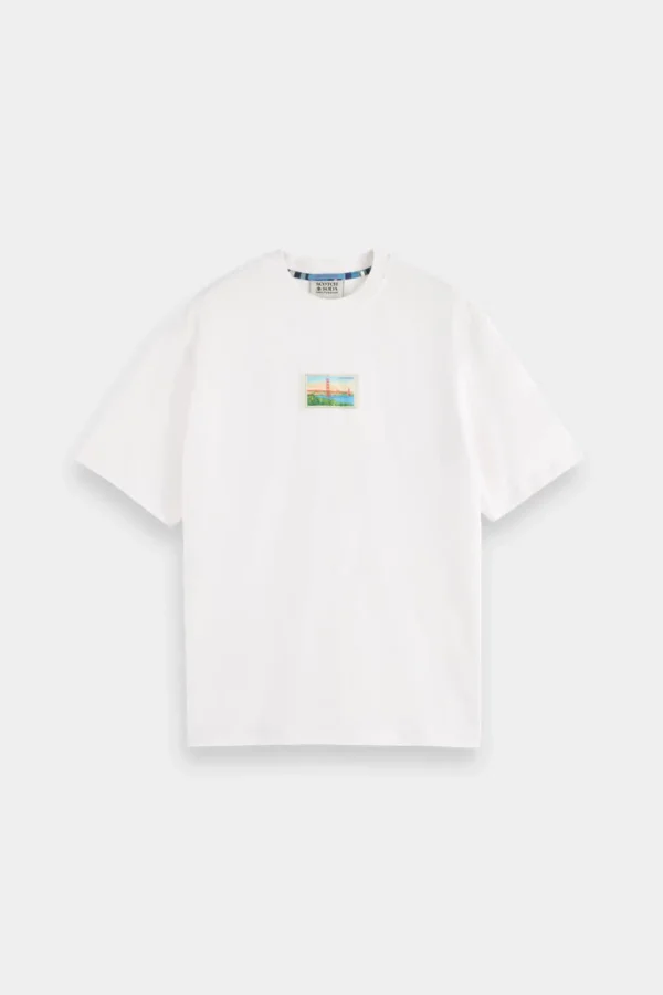 Tees & Tanks-SCOTCH & SODA LOOSE FIT GRAPHIC T-SHIRT WHITE