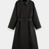 Coats & Jackets-SCOTCH & SODA OVERSIZED BELTED TRENCHCOAT EVENING BLACK