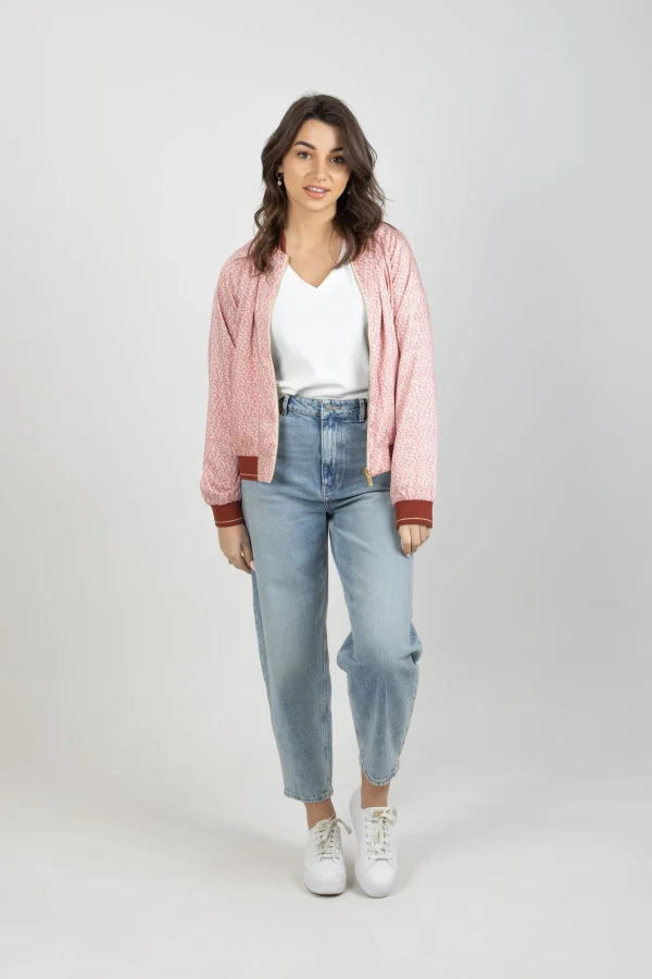 Coats & Jackets-SCOTCH & SODA PRINTED REVERSIBLE BOMBER JACKET CORAL