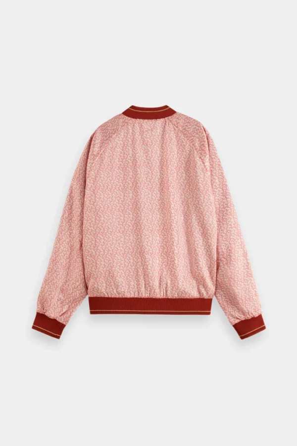 Coats & Jackets-SCOTCH & SODA PRINTED REVERSIBLE BOMBER JACKET CORAL