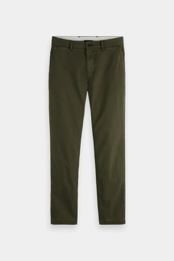 Pants-SCOTCH & SODA STUART SLIM FIT CHINO MILITARY