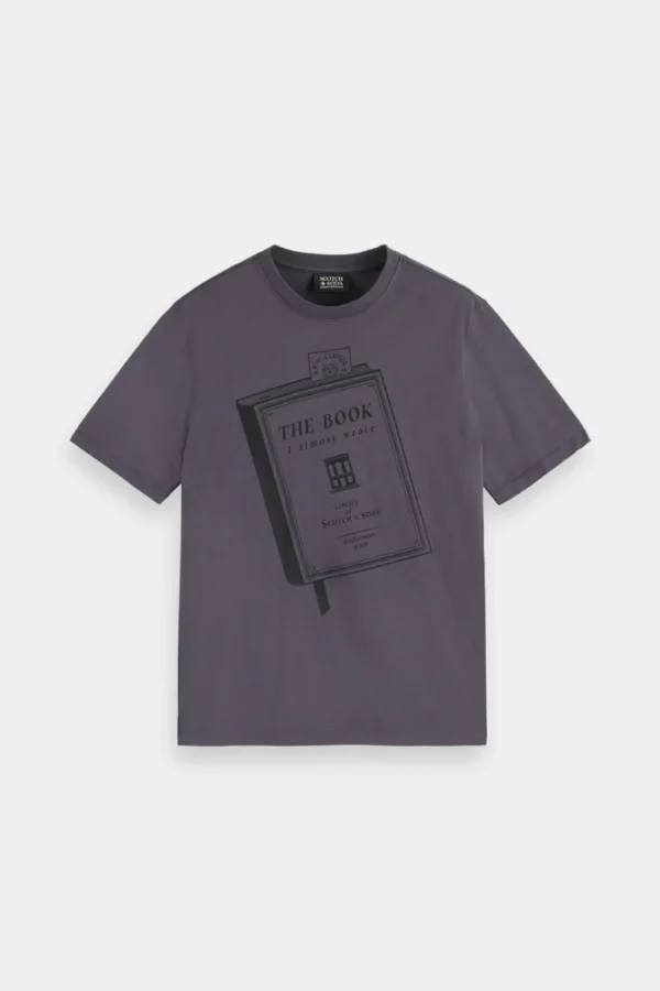 Tees & Tanks-SCOTCH & SODA THE BOOK PRINTED T-SHIRT MOODY GREY