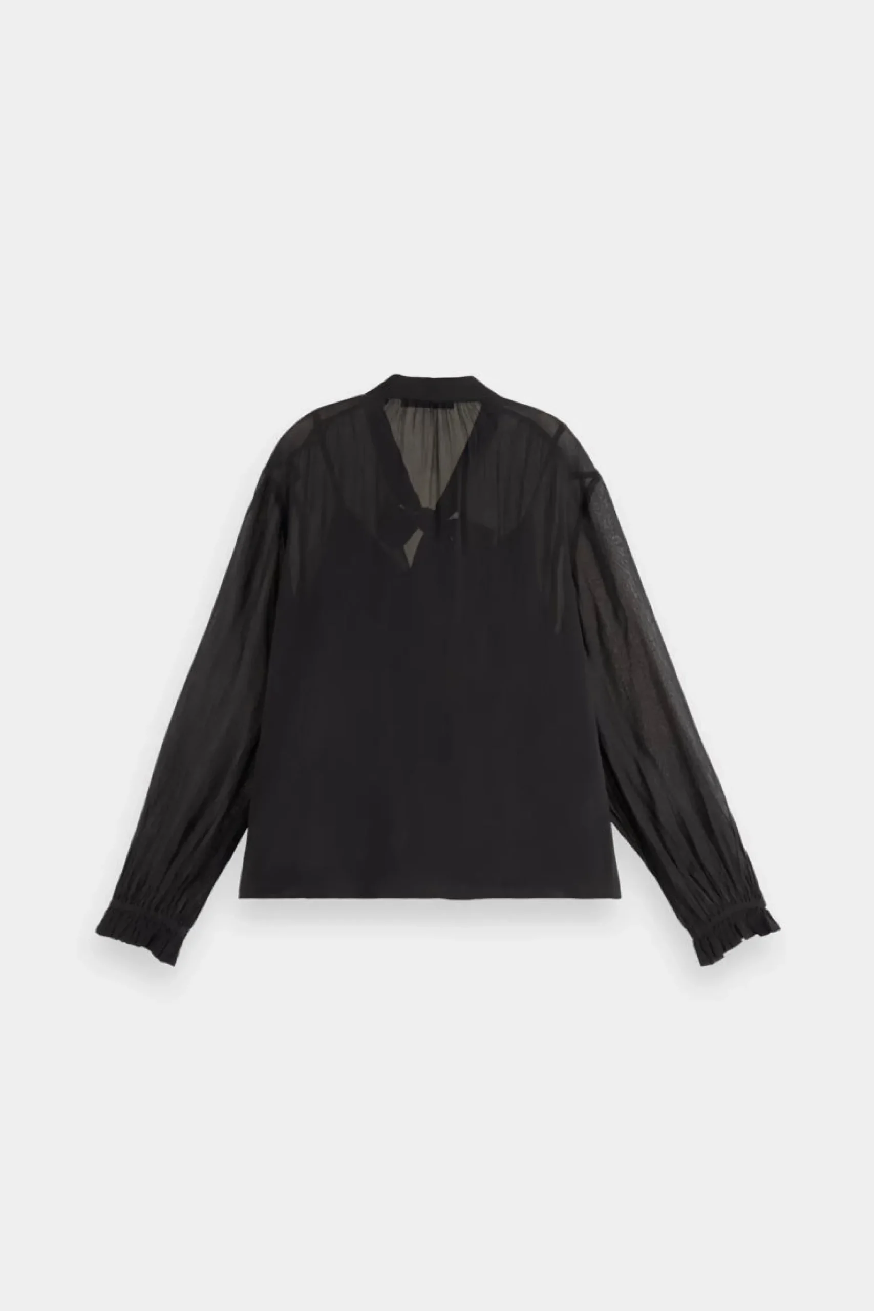 scotch__soda_tie_neck_top_1.webp Shirts & Tops-SCOTCH & SODA TIE NECK TOP EVENING BLACK