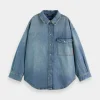 Shirts & Tops-SCOTCH & SODA VINTAGE WASHED DENIM OVERSHIRT FRISCO NIGHTS