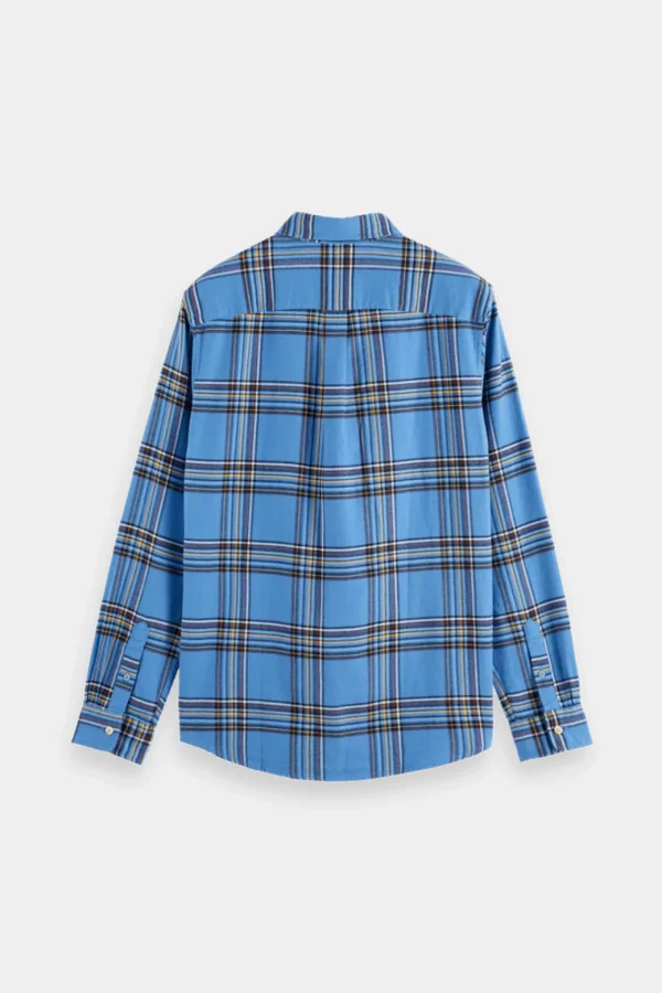 Shirts-SCOTCH & SODA YARN DYED FLANNEL CHECK SHIRT BLUE