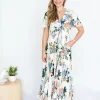 Dresses-SILVER WISHES SELMA MAXI DRESS CREAM FLORAL
