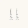 925 Sterling Silver | Jewellery-BLANK SPACE. STAR HOOP EARRINGS