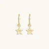18Kt Gold Plated | Jewellery-BLANK SPACE. STAR HOOP EARRINGS 18KT GOLD