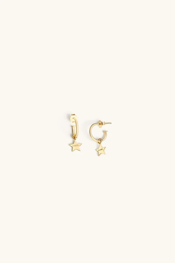 18Kt Gold Plated | Jewellery-BLANK SPACE. STAR HOOP EARRINGS 18KT GOLD