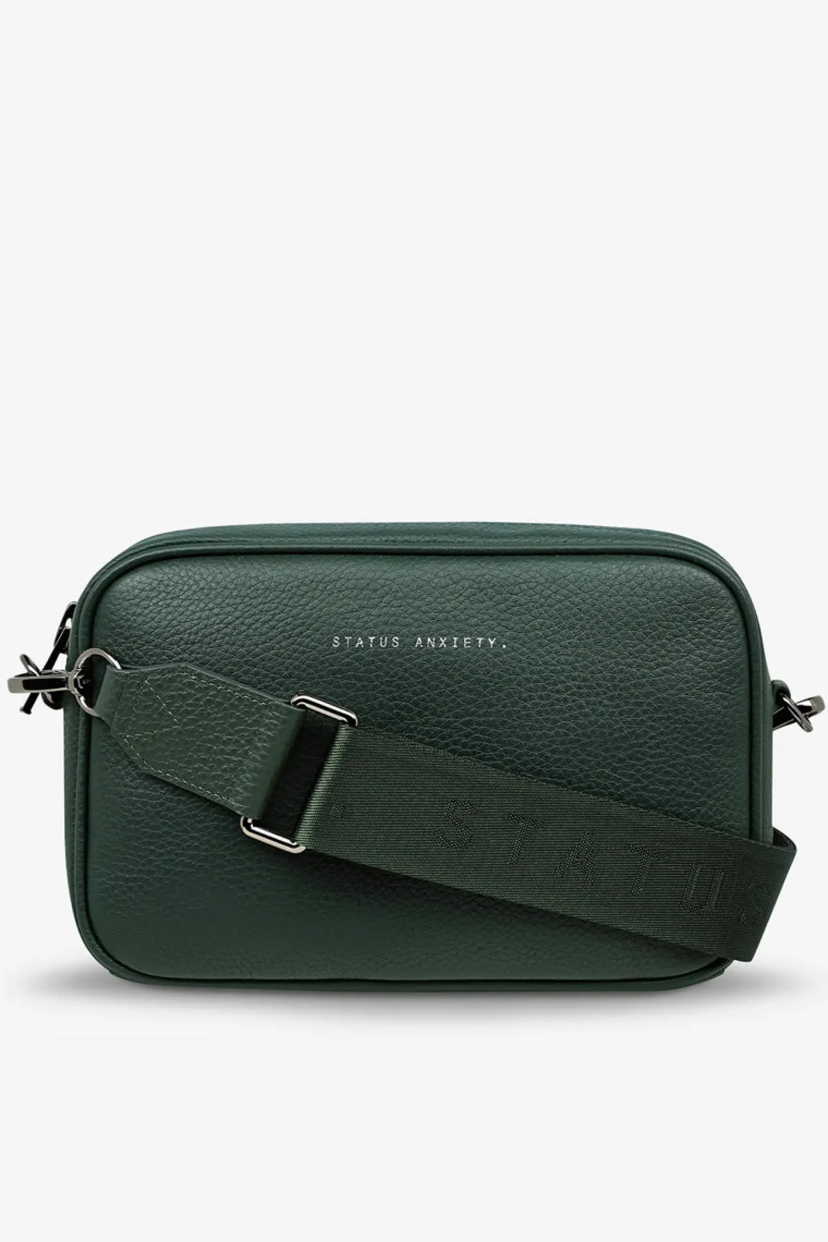 status_anxiety_plunder_wi_1.webp Bags & Wallets-STATUS ANXIETY. PLUNDER WITH WEBBED STRAP GREEN