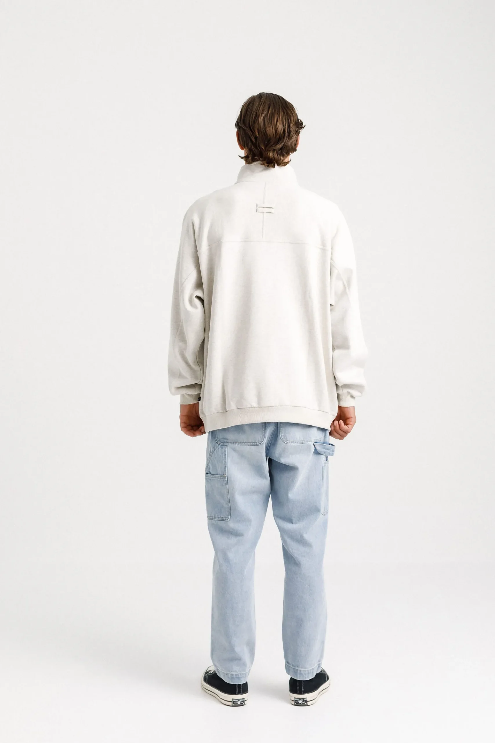 thing_thing__zip_up_crew__4.webp Sweaters & Knitwear-THING THING 1/4 ZIP UP CREW UNBLEACHED MARLE