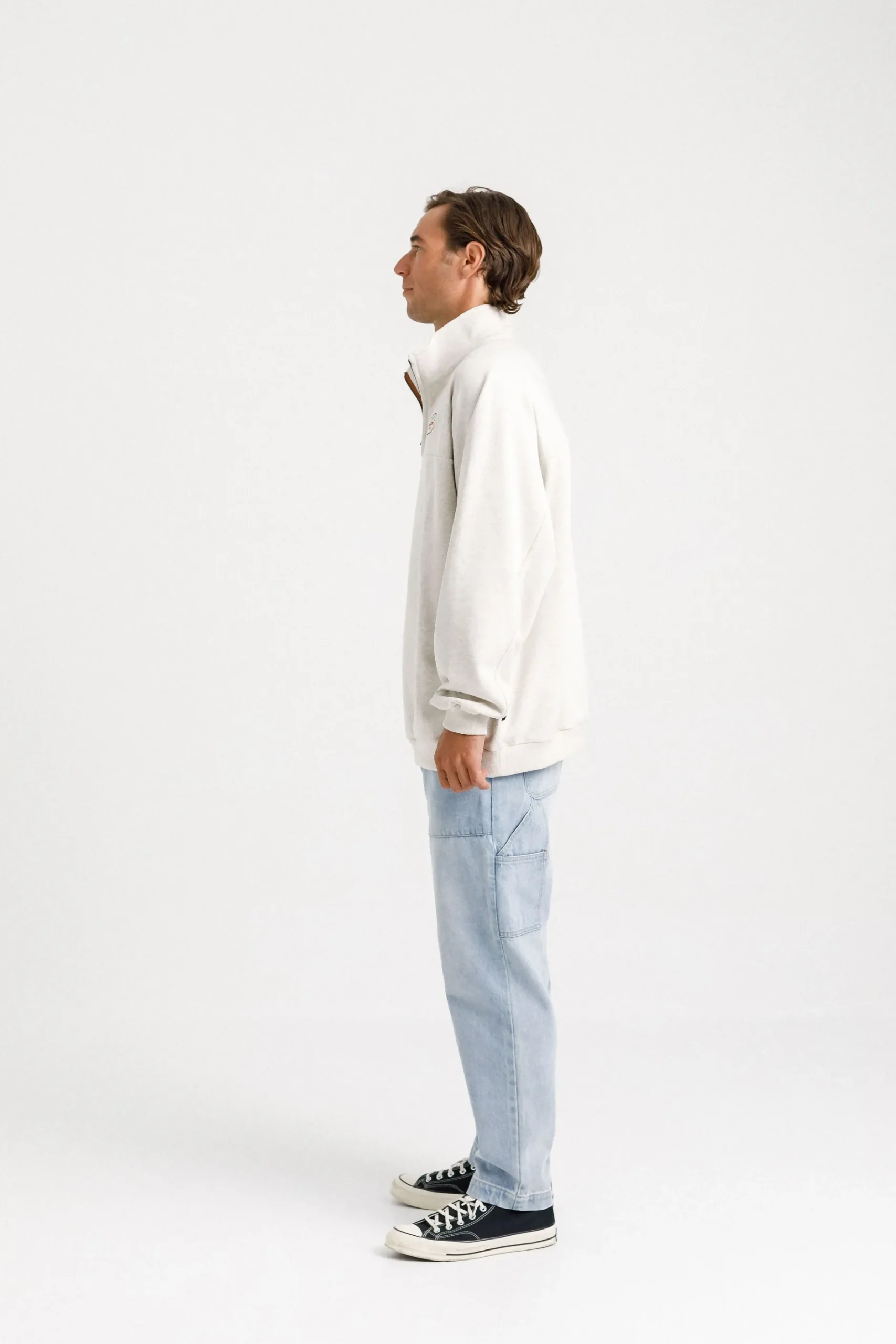 thing_thing__zip_up_crew__5.webp Sweaters & Knitwear-THING THING 1/4 ZIP UP CREW UNBLEACHED MARLE