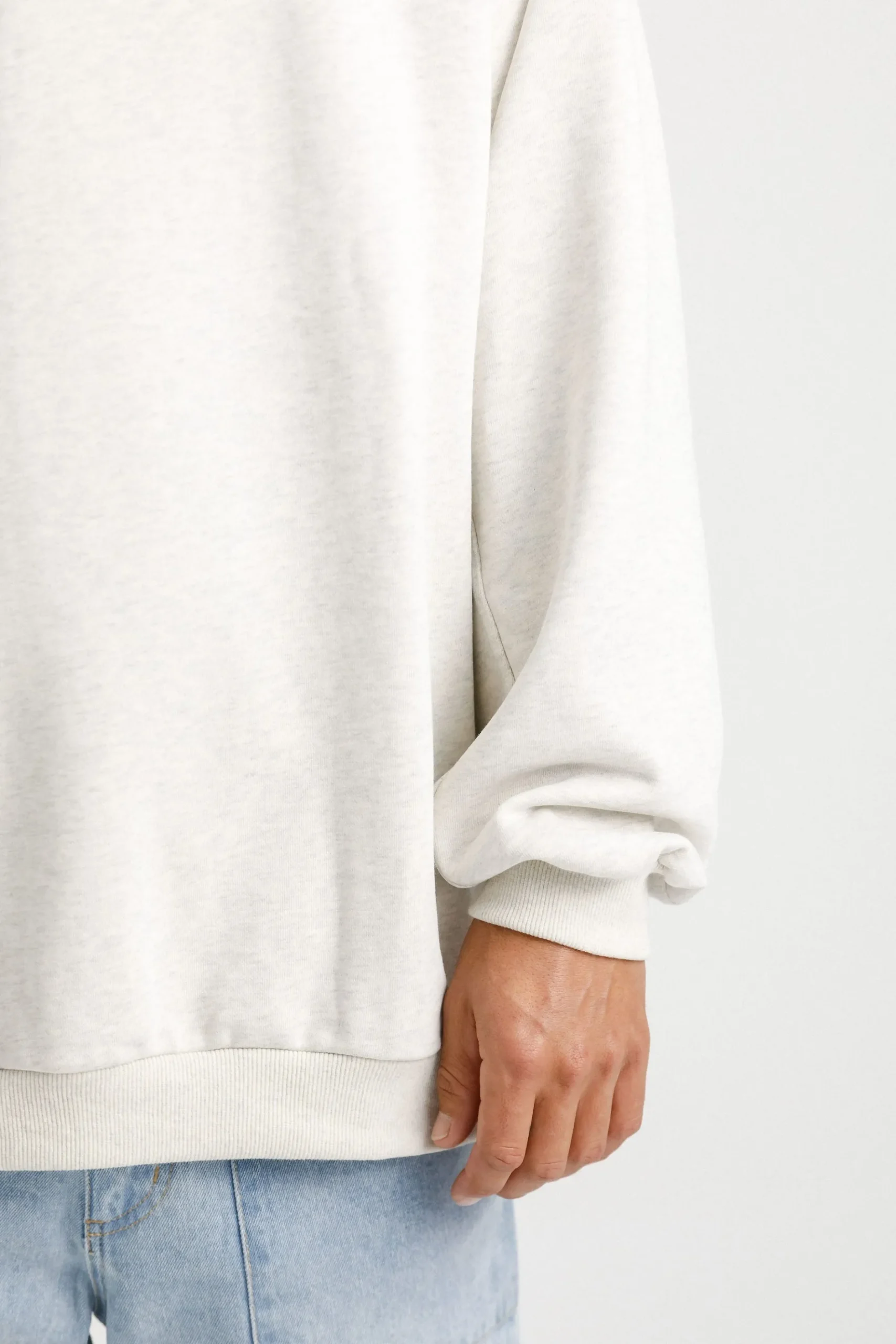 thing_thing__zip_up_crew__8.webp Sweaters & Knitwear-THING THING 1/4 ZIP UP CREW UNBLEACHED MARLE