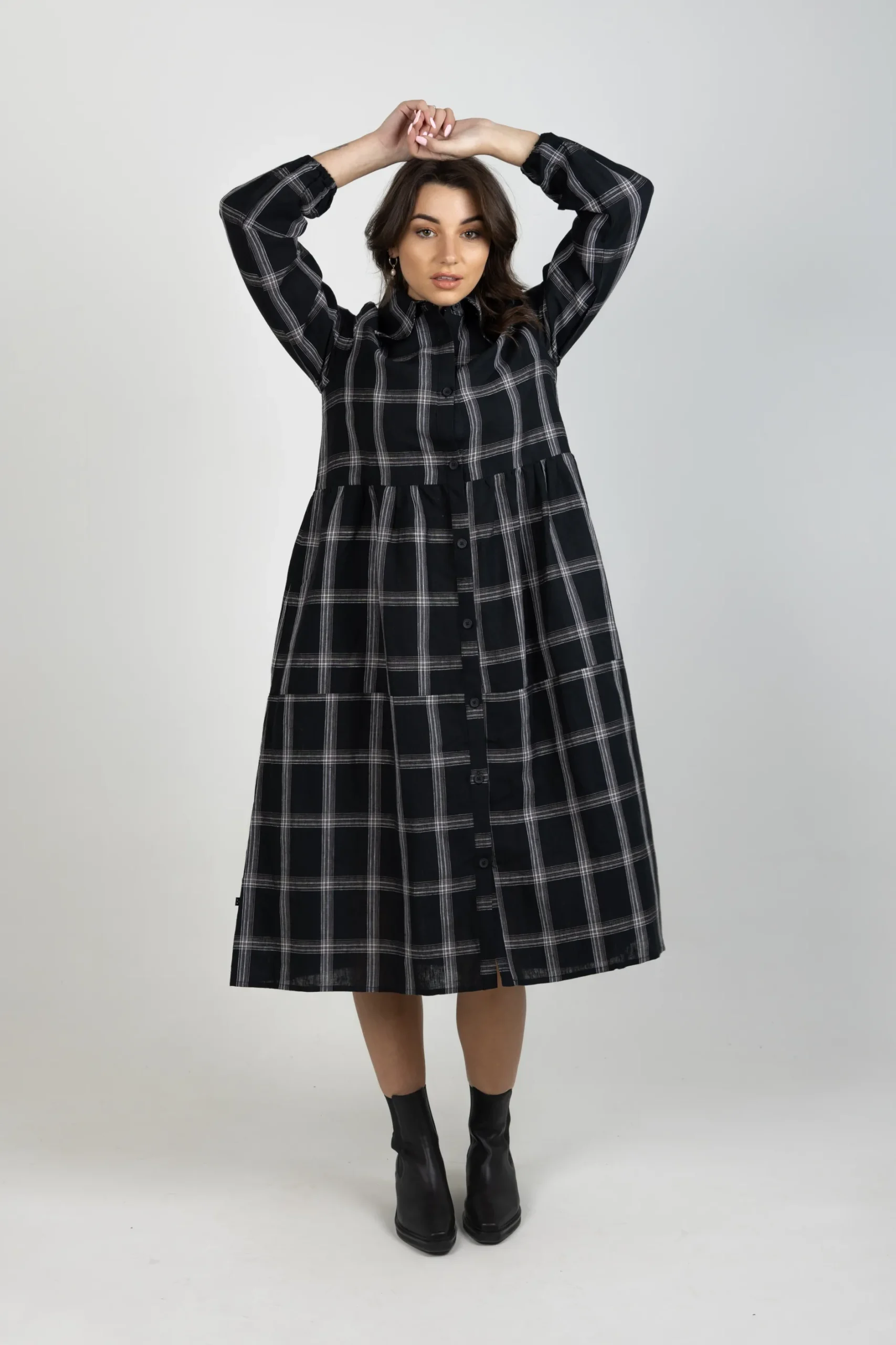 thing_thing_aleah_dress_b_4.webp Dresses-THING THING ALEAH DRESS BLACK PLAID