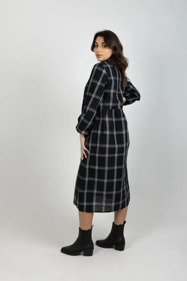 Dresses-THING THING ALEAH DRESS BLACK PLAID
