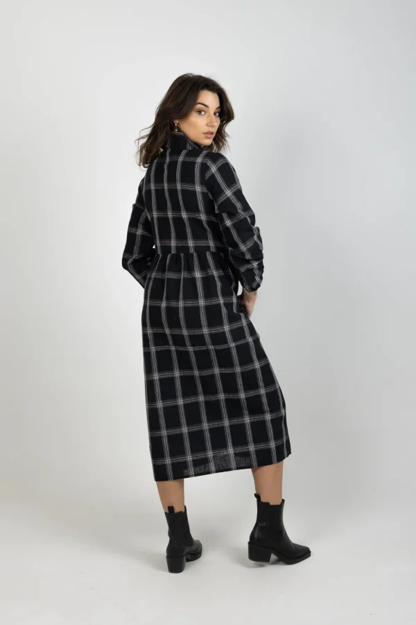 Dresses-THING THING ALEAH DRESS BLACK PLAID