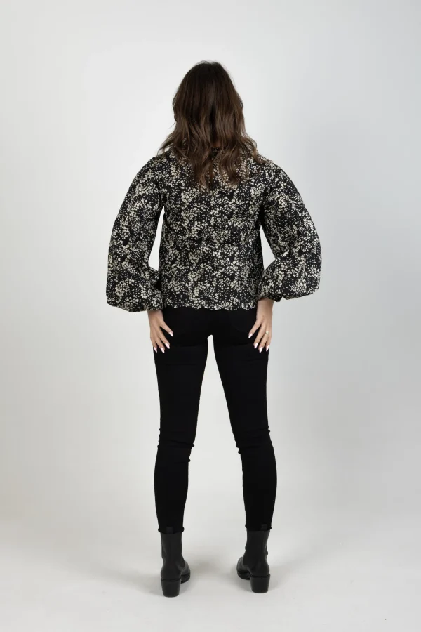 Shirts & Tops-THING THING BILLOW TOP DARK DITSY