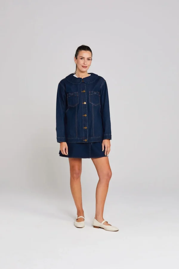 Coats & Jackets-THING THING BOWTIQUE SHACKET INDIGO DENIM