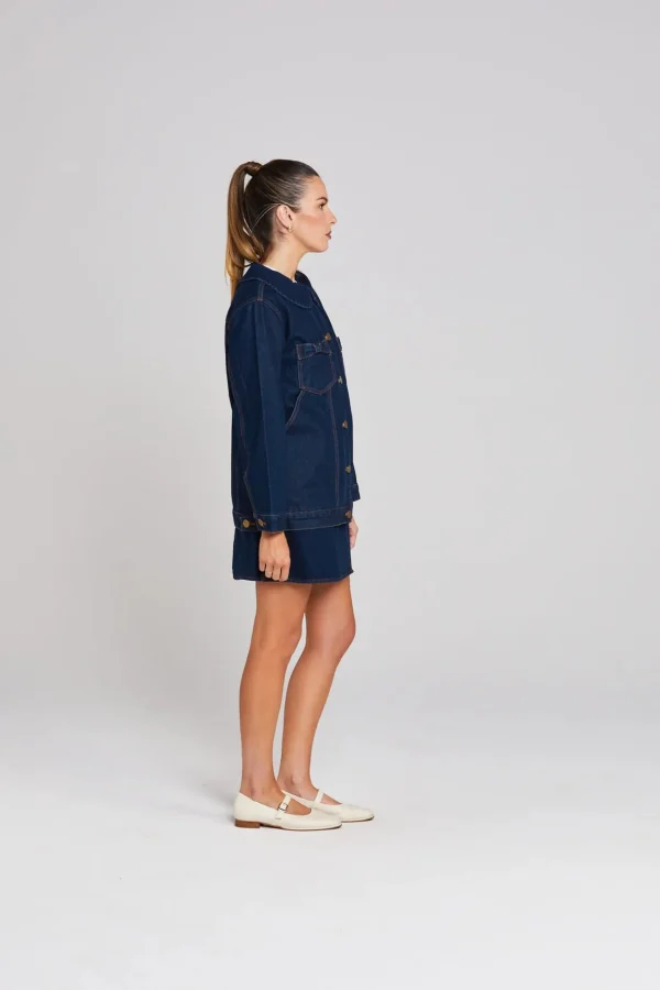 Coats & Jackets-THING THING BOWTIQUE SHACKET INDIGO DENIM