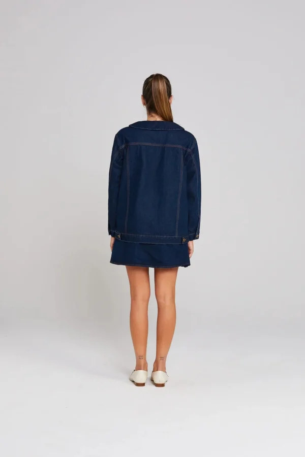 Coats & Jackets-THING THING BOWTIQUE SHACKET INDIGO DENIM