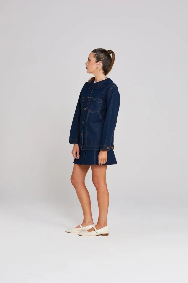 Coats & Jackets-THING THING BOWTIQUE SHACKET INDIGO DENIM