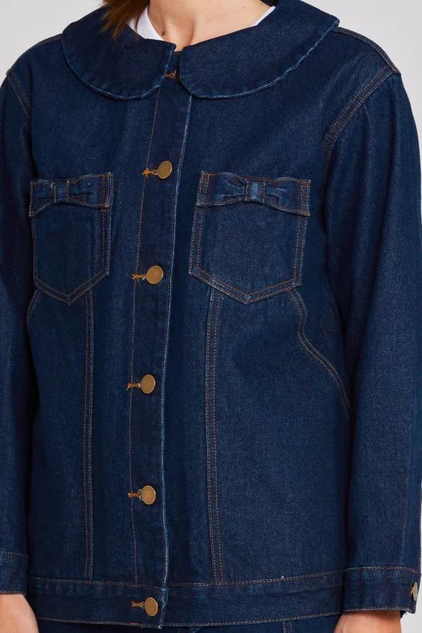 Coats & Jackets-THING THING BOWTIQUE SHACKET INDIGO DENIM