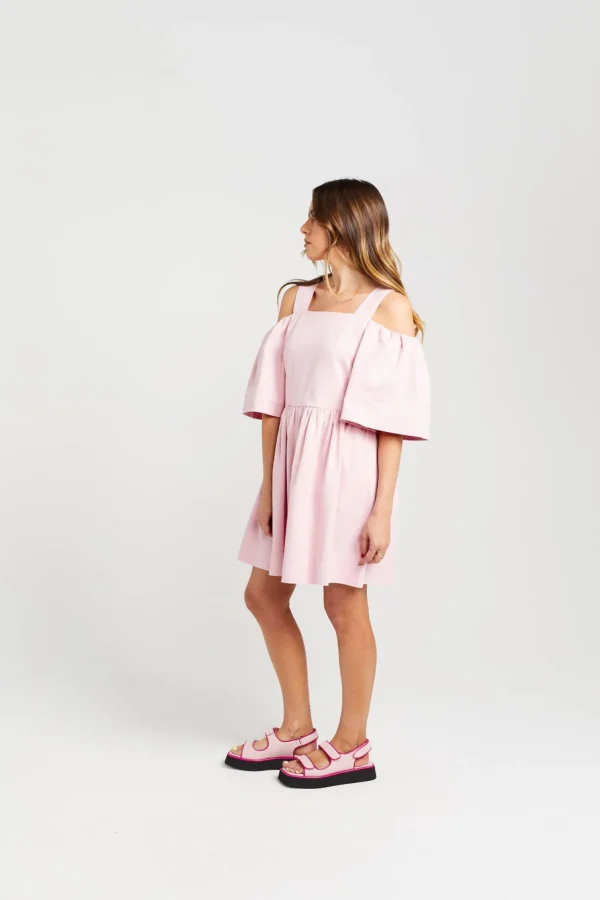Dresses-THING THING CUT OFF DRESS CANDY FLOSS