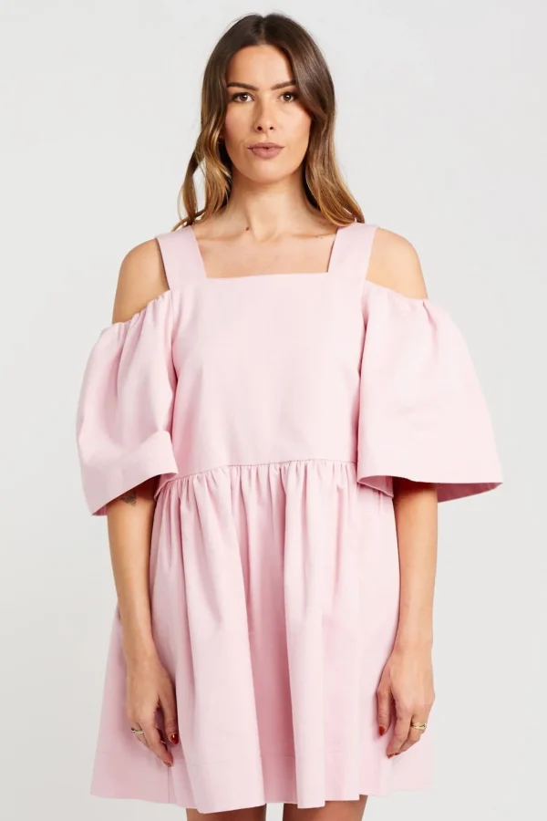 Dresses-THING THING CUT OFF DRESS CANDY FLOSS