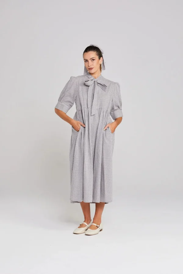 Dresses-THING THING NIGHTFALL DRESS MIDNIGHT CHECKERS
