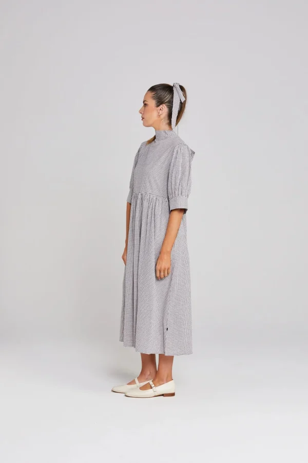 Dresses-THING THING NIGHTFALL DRESS MIDNIGHT CHECKERS