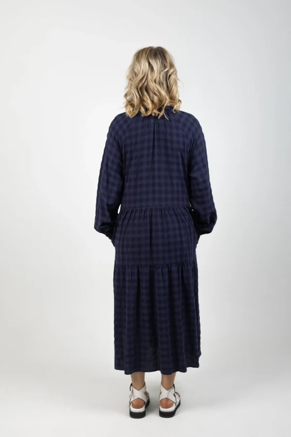 Dresses-THING THING PARADISE DRESS NAVY CHECK