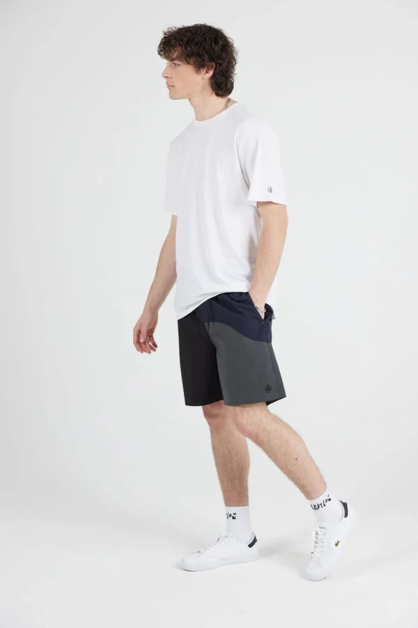Shorts-THING THING WAVY BEACH SHORT - BLACK/CHARCOAL/NAVY