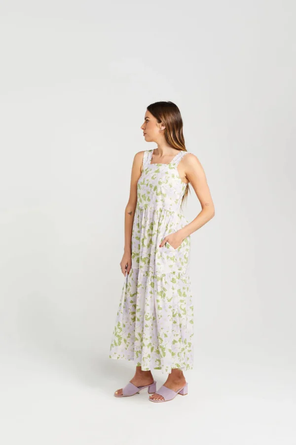 Dresses-THING THING ZIGGY-ZAG DRESS PAINTED GARDEN