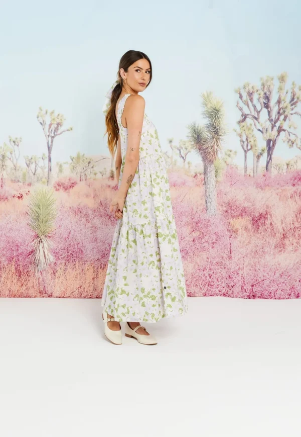 Dresses-THING THING ZIGGY-ZAG DRESS PAINTED GARDEN