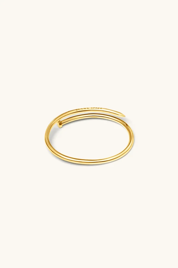 18Kt Gold Plated | Jewellery-BLANK SPACE. TWISTED NAIL BANGLE 18KT GOLD