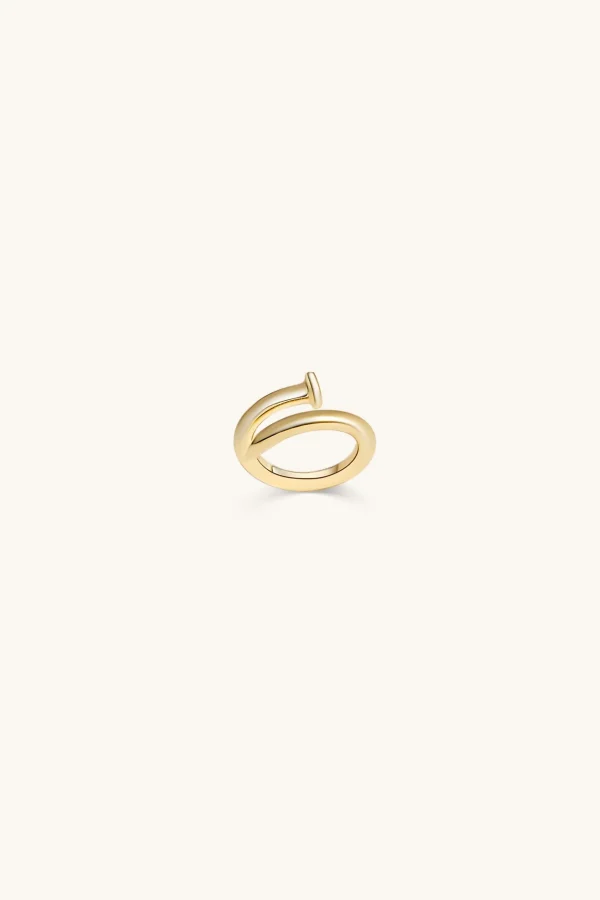 18Kt Gold Plated | Jewellery-BLANK SPACE. TWISTED NAIL RING 18KT GOLD