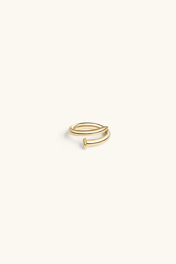 18Kt Gold Plated | Jewellery-BLANK SPACE. TWISTED NAIL RING 18KT GOLD