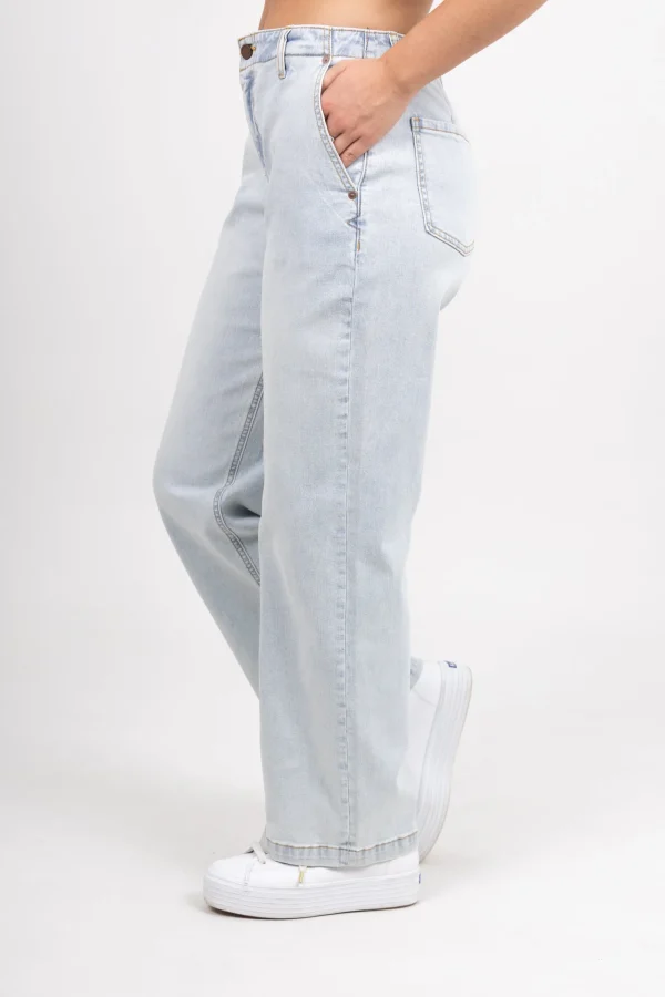 Denim-VOLCOM 1991 STONED LOW RISE JEAN ALLOVER STONE LIGHT