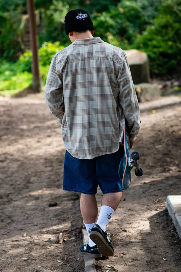 Shirts-VOLCOM CADEN LONG SLEEVE SHIRT - DIRTY WHITE