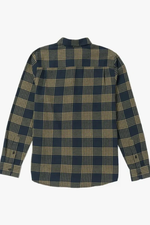 Shirts-VOLCOM CADEN PLAID LS SHIRT NAVY