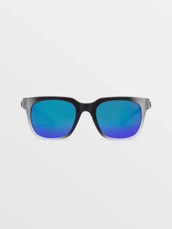 Sunglasses | Sunglasses-VOLCOM EYEWEAR MORPH SUNGLASSES MATTE CLEAR/ GRY BLUE MIRROR