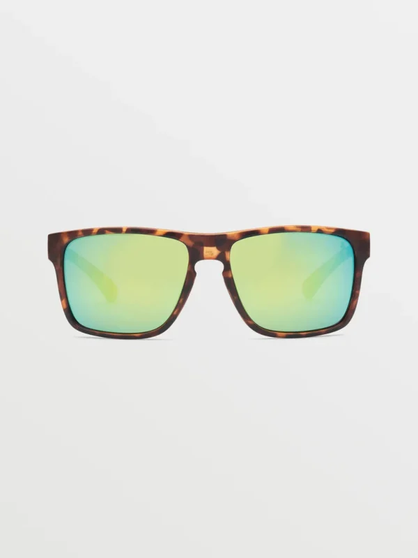 Sunglasses | Sunglasses-VOLCOM EYEWEAR TRICK SUNGLASSES MATTE TORT/GREEN POLAR